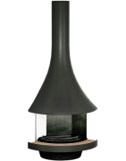 Plieninis židinys Bordelet Eva 992, sieninis, su stiklu