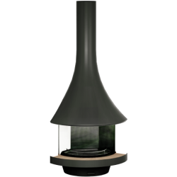 Plieninis židinys Bordelet Eva 992, sieninis, su stiklu