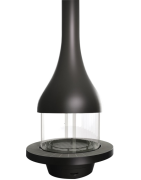 Plieninis židinys Bordelet Alexia 995, centrinis, su stiklu