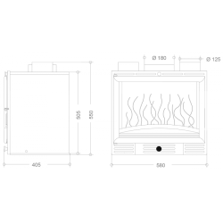 Ketinis židinio ugniakuras Invicta 600 Turbo, su ventiliatoriumi