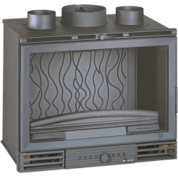 Ketinis židinio ugniakuras Invicta Grande Vision Turbo, 12 kW