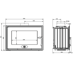 Ketinis židinio ugniakuras Invicta 700 Optimise, tiesiu stiklu