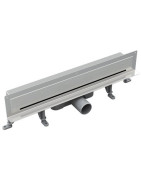 Sieninis dušo latakas Vogi ABS, su satino grotelėmis, 300 mm