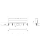 Sieninis dušo latakas Vogi ABS, su satino grotelėmis, 500 mm