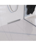 Sieninis dušo latakas Vogi ABS, su satino grotelėmis, 700 mm