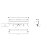 Sieninis dušo latakas Vogi ABS, grotelės su įklijuojama plytele