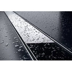 Dušo latakas Vogi ABS, juodo grūdinto stiklo, 700 mm