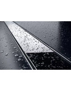 Dušo latakas Vogi ABS, juodo grūdinto stiklo, 800 mm