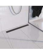 Dušo latakas Vogi ABS, juodo grūdinto stiklo, 900 mm