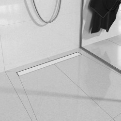Dušo latakas Vogi ABS, balto grūdinto stiklo, 600 mm