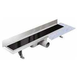 Dušo latakas Vogi ABS, juodo grūdinto stiklo, sieninis, 900 mm