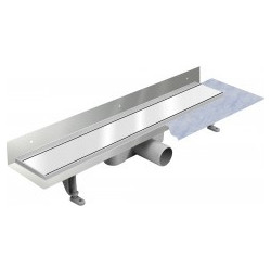 Dušo latakas Vogi ABS, balto grūdinto stiklo, sieninis, 700 mm