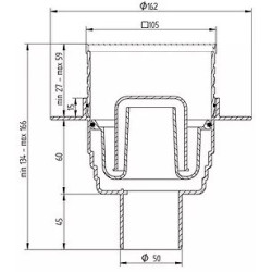 Dušo trapas Vogi, vertikalus, 105x105 mm