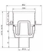 Dušo trapas Vogi, horizontalus dvigubas, 105x105 mm