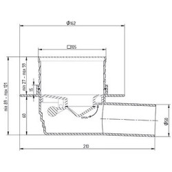 Dušo trapas Vogi, vertikalus, 105x105 mm