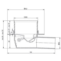 Dušo trapas Vogi, horizontalus dvigubas, 105x105 mm