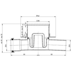 Dušo trapas Vogi Evo, horizontalus dvigubas, 105x105 mm