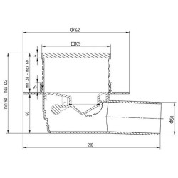 Dušo trapas Vogi Evo, horizontalus, 105x105 mm
