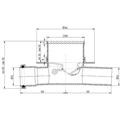 Dušo trapas Vogi Evo, horizontalus dvigubas, 105x105 mm