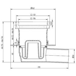 Dušo trapas Vogi Evo, horizontalus, 105x105 mm