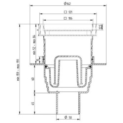 Dušo trapas Vogi Evo, vertikalus, 105x105 mm