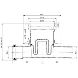 Dušo trapas Vogi Evo, horizontalus dvigubas, 105x105 mm