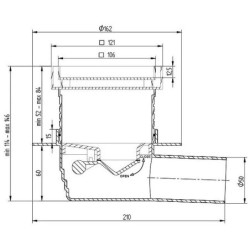 Dušo trapas Vogi Evo, horizontalus, 105x105 mm