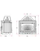 Ketinis židinio ugniakuras Invicta Grande Vision 700, 12 kW