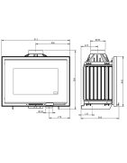 Ketinis židinio ugniakuras Invicta Air Control 700, 9 kW