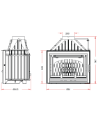 Ketinis židinio ugniakuras Invicta Compact, su sklende, 18 kW