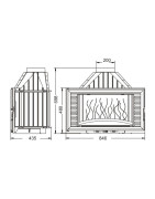 Ketinis židinio ugniakuras Invicta Horizontal 840, 14 kW