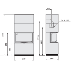 Židinio įdėklas Nibe CI51, juodas, 10 kW