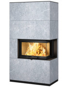 Plieninis židinys Nibe Contura i41T, juodas, su muilo akmeniu