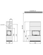 Plieninis židinys Nibe Contura i41T, juodas, su muilo akmeniu