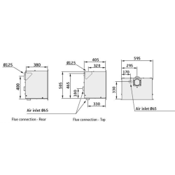 Židinio įdėklas Nibe CI6, juodas, 3 - 5 kW
