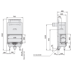 Židinio ugniakuras Nibe CI50, juodas, 8 kW