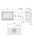 Židinio įdėklas Nibe CI-7, juodas, su stiklinėm durelėm, 7 kW