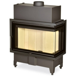 Plieninis židinio ugniakuras Romotop HR2SX13, kampinis, 10kW