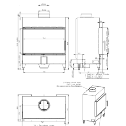 Plieninis židinio ugniakuras Romotop KV HEAT H2X01, 12 kW
