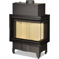 Plieninis židinio ugniakuras Romotop HR2SY13, kampinis, 8 kW