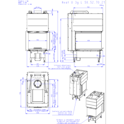 Plieninis židinio ugniakuras Romotop KV HEAT U 3G L, iki 13 kW