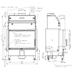 Plieninis židinio ugniakuras Romotop KV HEAT HW2Z01, iki 19kW