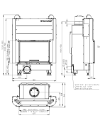 Plieninis židinio ugniakuras Romotop KV HEAT H3LE01, 12 kW