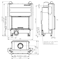 Plieninis židinio ugniakuras Romotop KV HEAT H3LE01, 12 kW