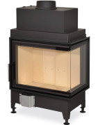 Plieninis židinio ugniakuras Romotop HR2SG21, kampinis, 9 kW