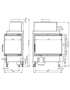 Plieninis židinio ugniakuras Romotop HR2SG21, kampinis, 9 kW