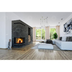 Plieninis židinio ugniakuras Romotop HR3LF21, 15.6 kW