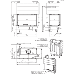 Plieninis židinio ugniakuras Romotop HR3LF21, 15.6 kW
