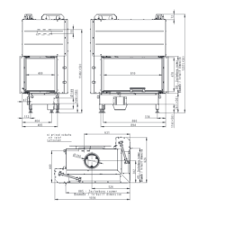 Plieninis židinio ugniakuras Romotop HL3LF01, 15.6 kW