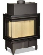 Plieninis židinio ugniakuras Romotop HL2SY23, kampinis, 7.5 kW